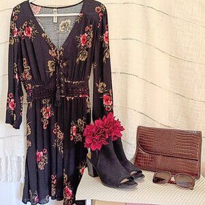 American Rag Large retro vintage folk artsy boho festival grunge punk dress